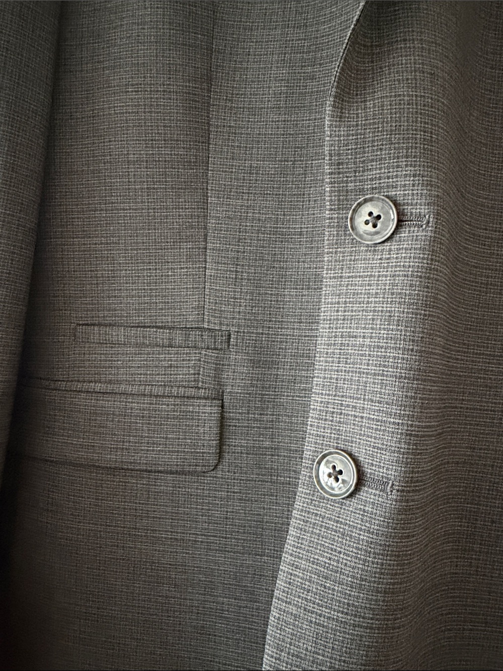 Express Men's Gray Slim Fit Wool Blend Stretch Suit 2-Piece Set 42R / 34x30 - Picture 3 of 16